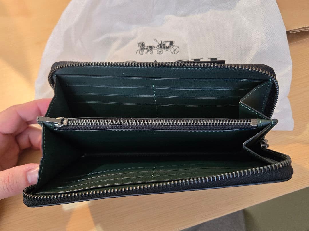 COACH ダークグリーン 長財布