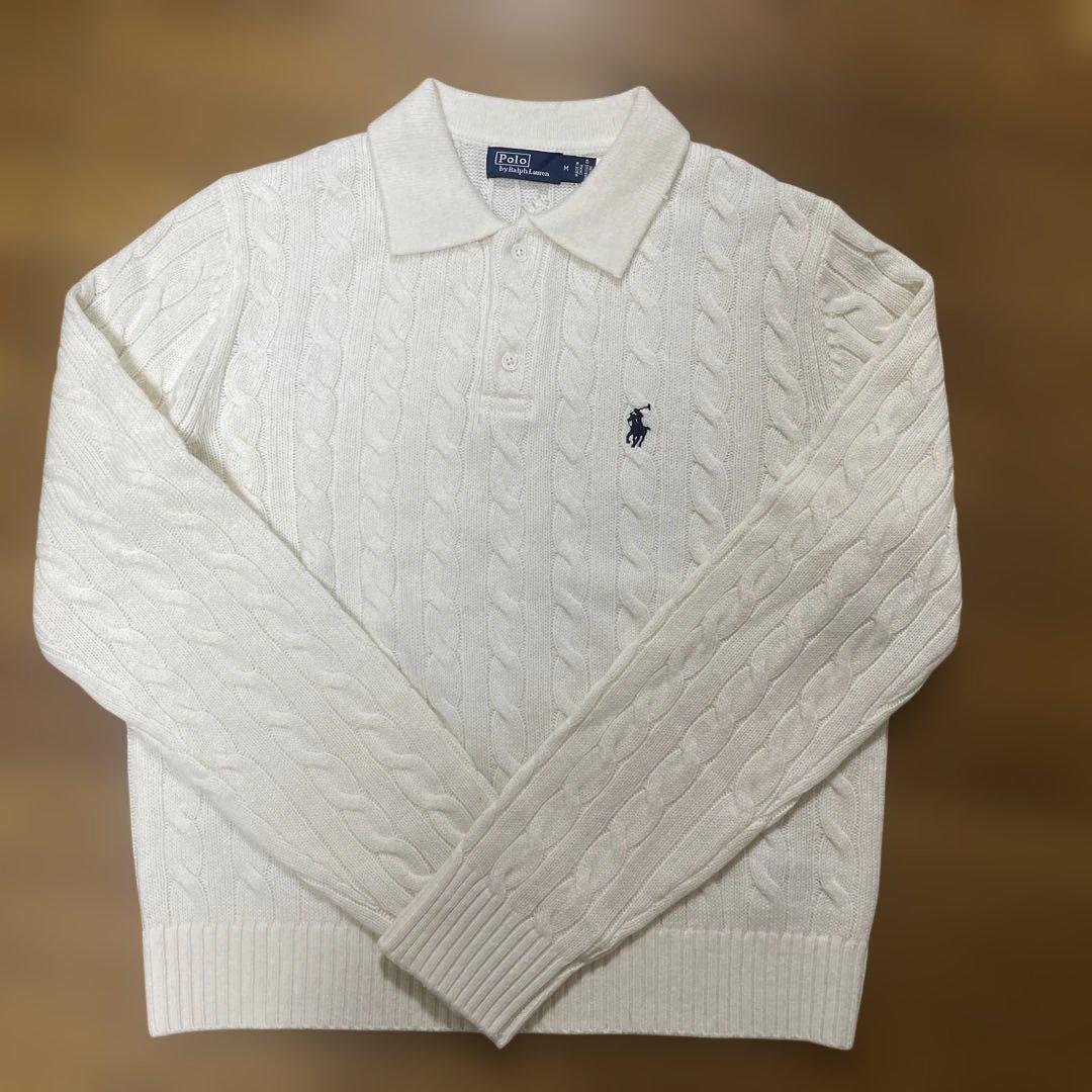 ポロラルフローレン　ニット　セーター　ホワイト　白