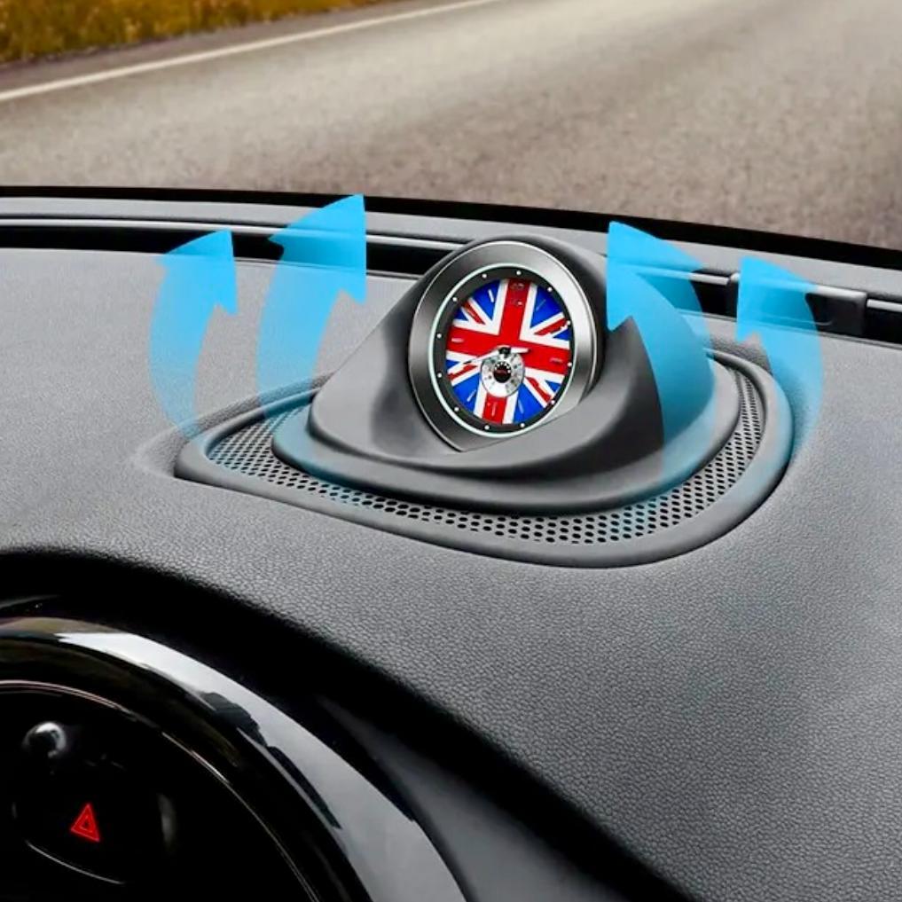 ★MINI F型・ポルシェ風のダッシュボード・アナログ時計（ユニオンJK）★