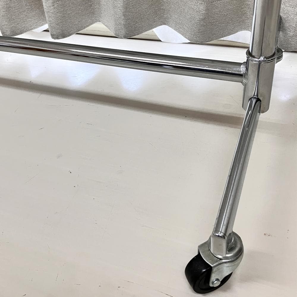 #2772-シルバー　期間限定お値下げ　重量用2段ハンガーラック　シルバー