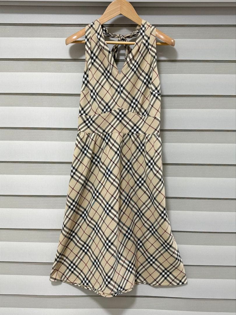 BURBERRY BLUELABEL ノースリーブワンピース リボンノバチェック
