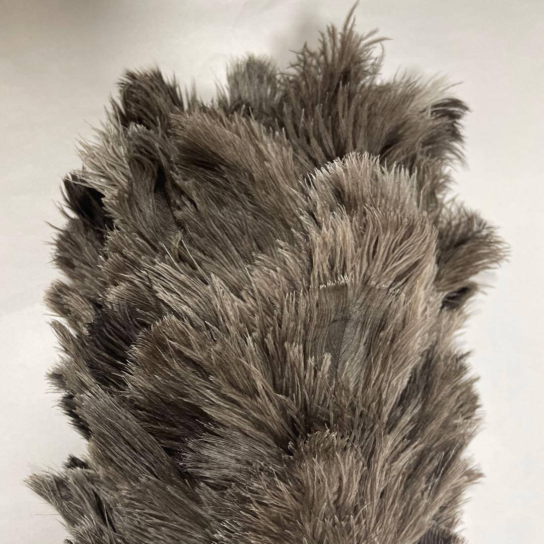 新品 高級オーストリッチ毛ばたき グレー