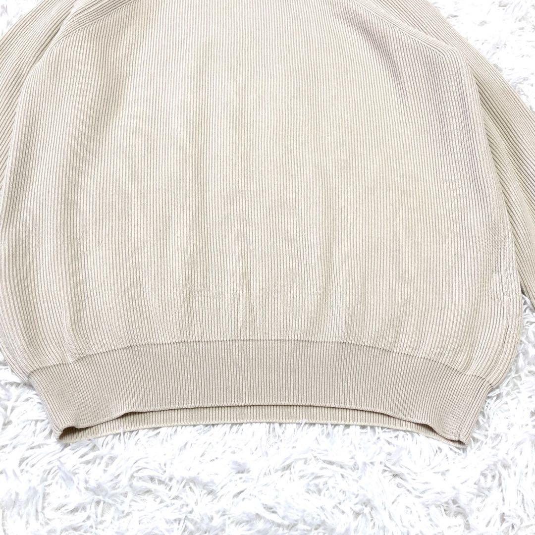 BATONER ラグランスリーブ　リブ　ニット　セーター　ベージュ ウール 1