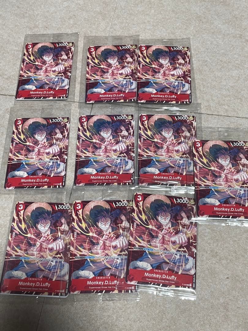 ワンピースMonkey.D.Luffy ルフィP-006英語版　プロモ10パック