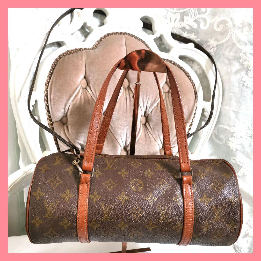 ニコニコ!ルイヴィトンLVモノグラム正規斜めがけショルダー付!パピヨン30