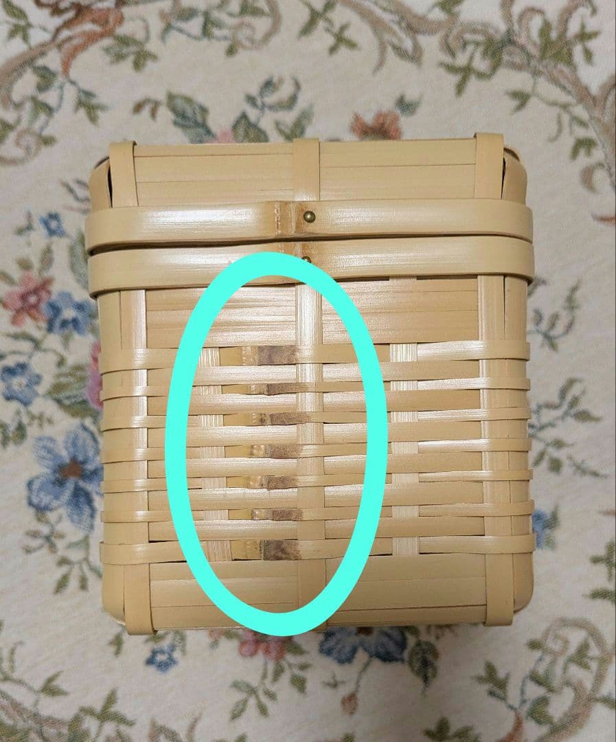 おしろ角物店　竹製 蓋付きバスケット（マスクケース）