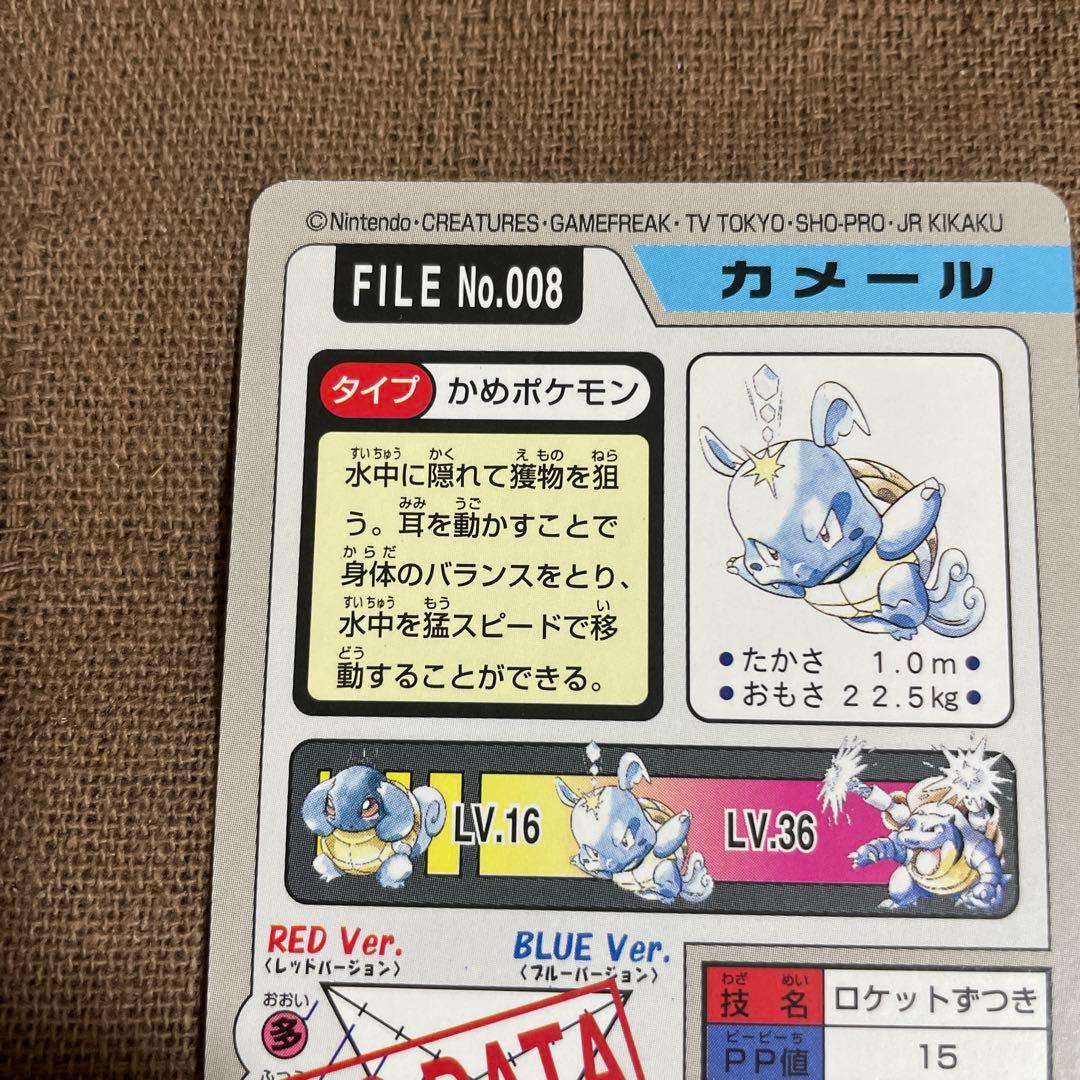 カードダス　バンダイ　ポケモン　カメックス　カメール　進化　ホロ　レア　御三家