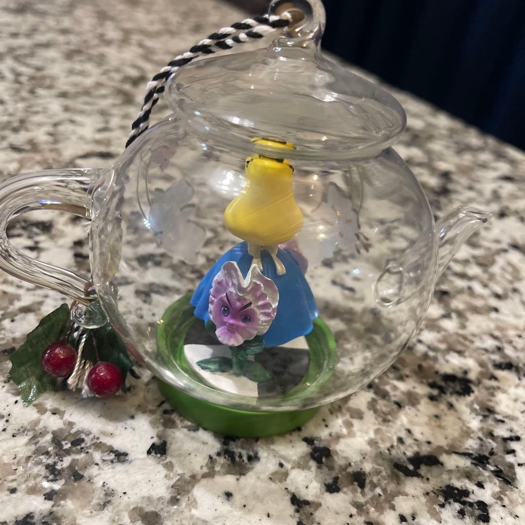 海外ディズニー購入　不思議の国のアリス ティーポット クリスマス オーナメント