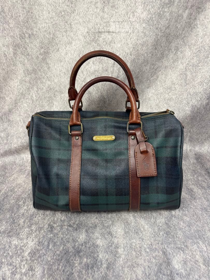 ポロラルフローレン チェック ボストンバッグ 旅行 ビンテージ