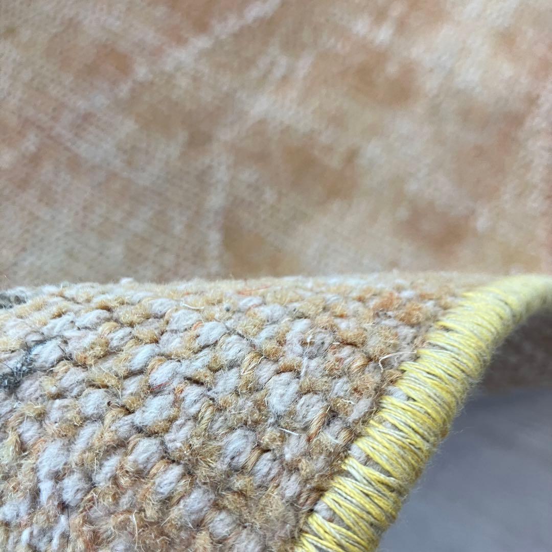 オレンジイエロー80×126グリーン　accentrug トルコヴィンテージラグ