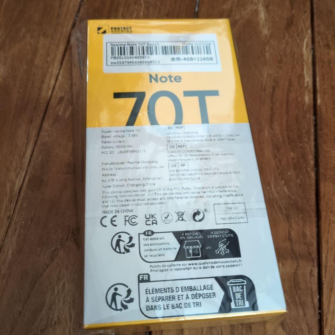 お値下不可！realme Note 70T 4GB 128GB