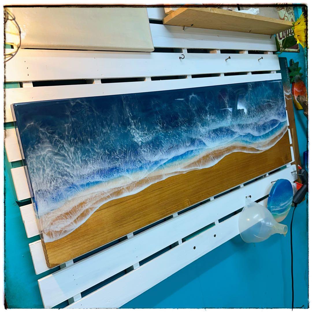 BIG サイズパネル No.198 オーシャンパネル　レジンアート　海アート