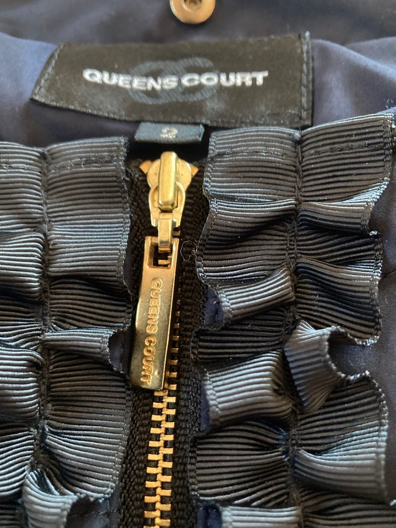 QUEENS COURT 2way ネイビー ダウンジャケット フリル付き