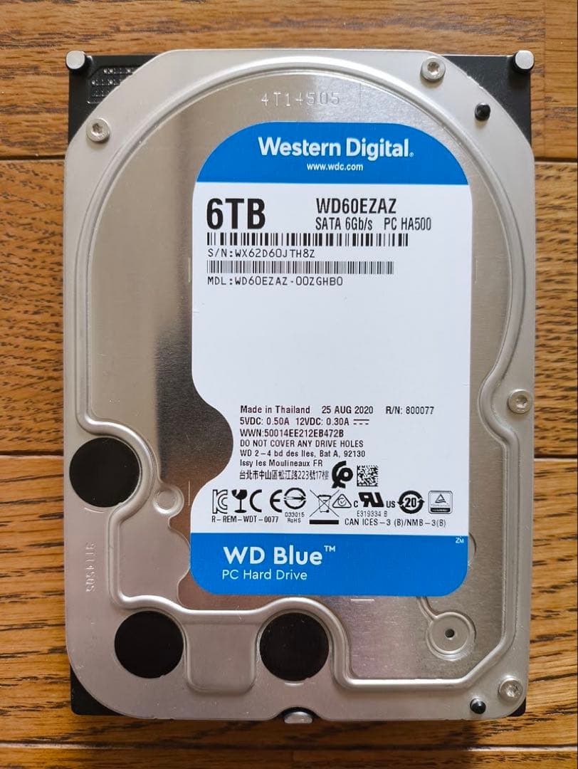 内蔵型ハードディスクドライブ Western Digital WD Blue WD60EZAZ 6TB