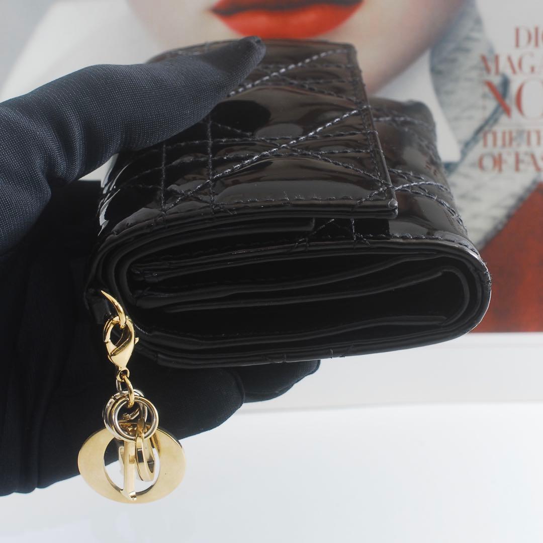＊Lady Dior＊ディオール＊エナメル＊ロータスウォレット＊カナージュ