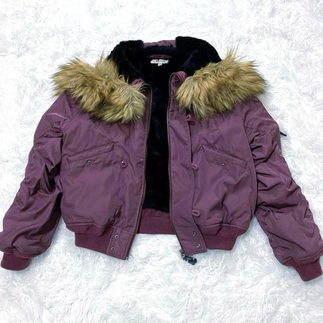 MOUSSY N-2B　ボンバージャケット　パープル　archive ファー