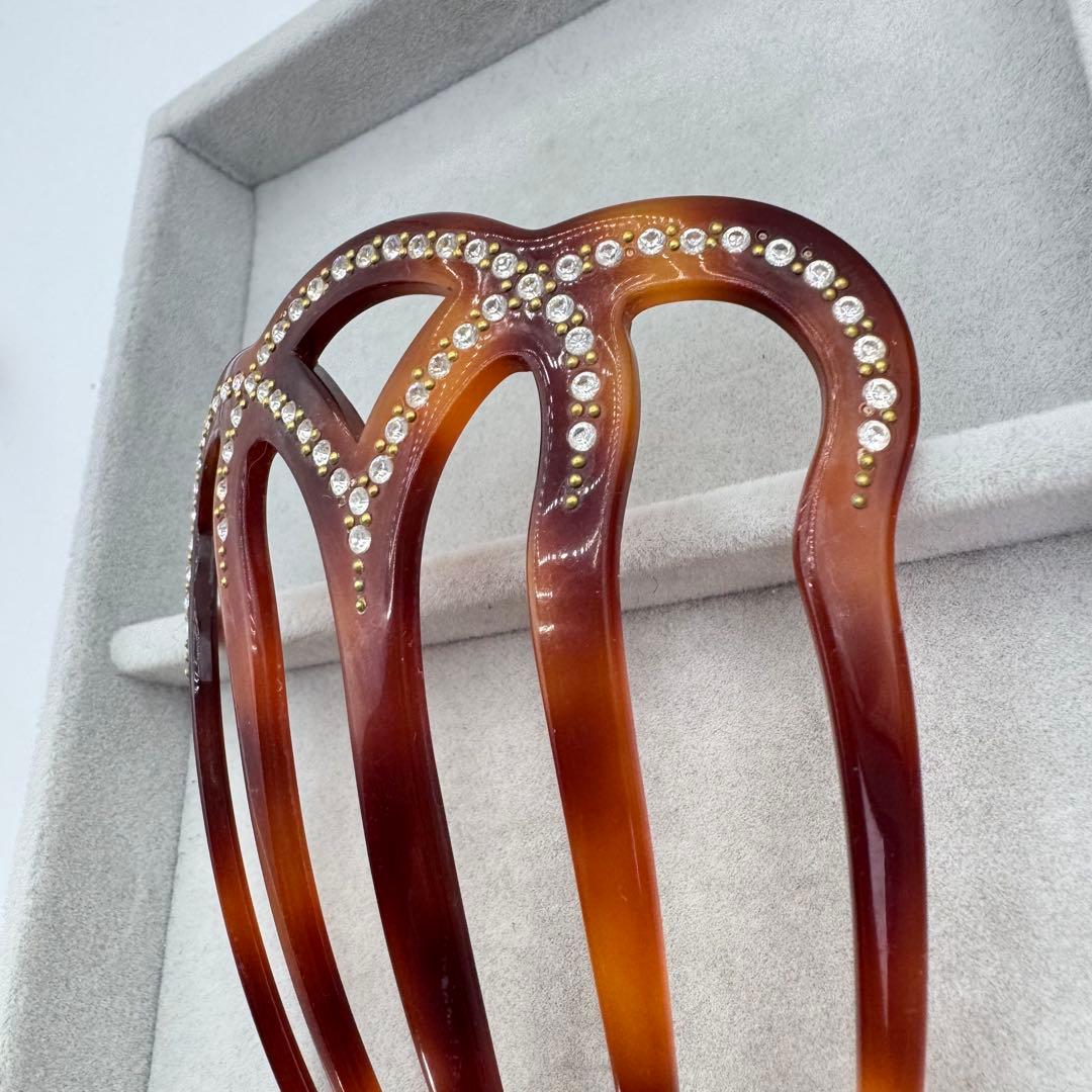 【人気】Alexandre de Paris ヘアコーム　ストーン　ブラウン