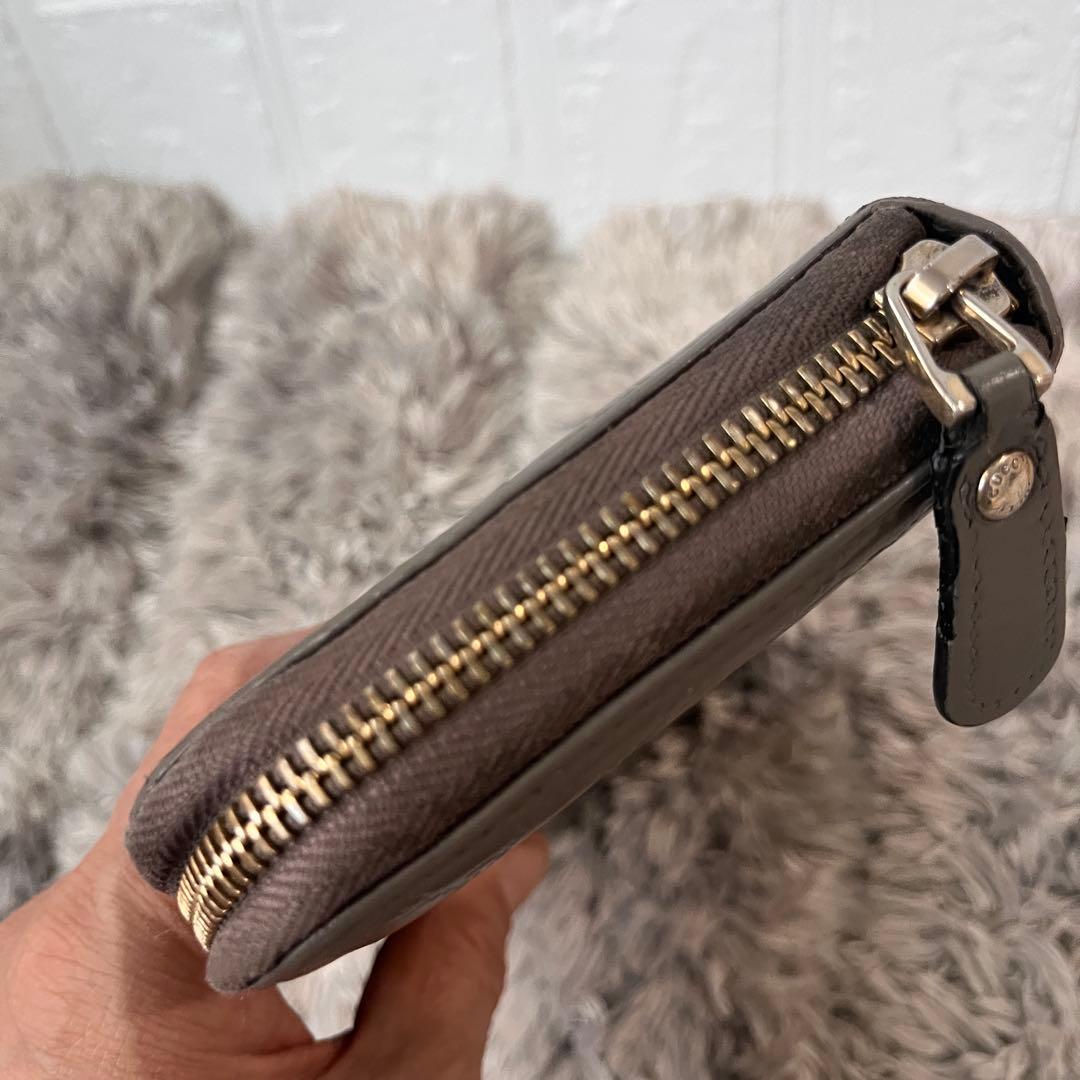 GUCCI マイクロシマ　ラウンドファスナー　グレー　長財布　メンズ　レディース