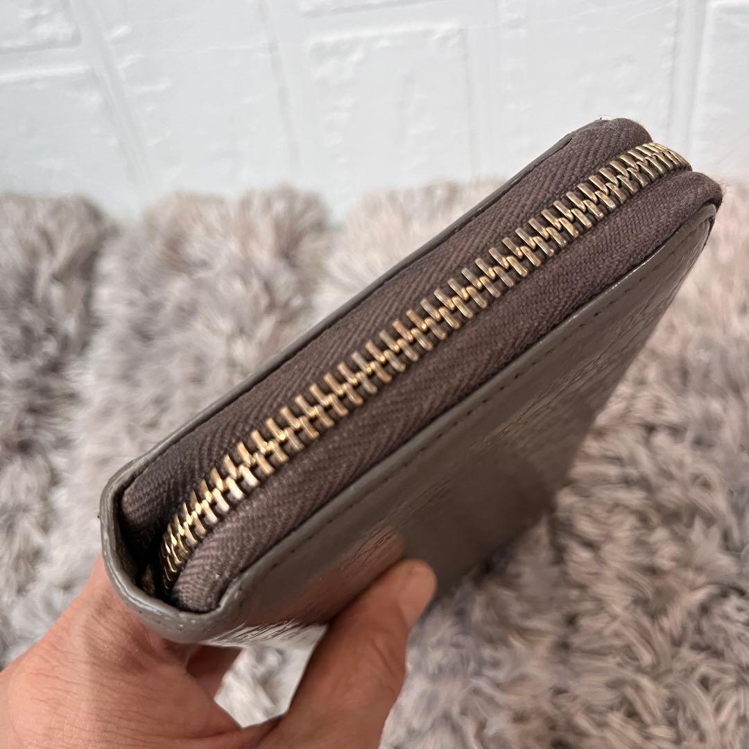 GUCCI マイクロシマ　ラウンドファスナー　グレー　長財布　メンズ　レディース