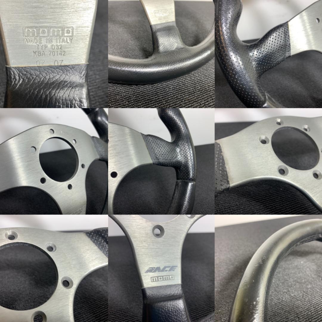 モモ RACE レース レザーステアリング 32パイ 2007年7月製造 当時物