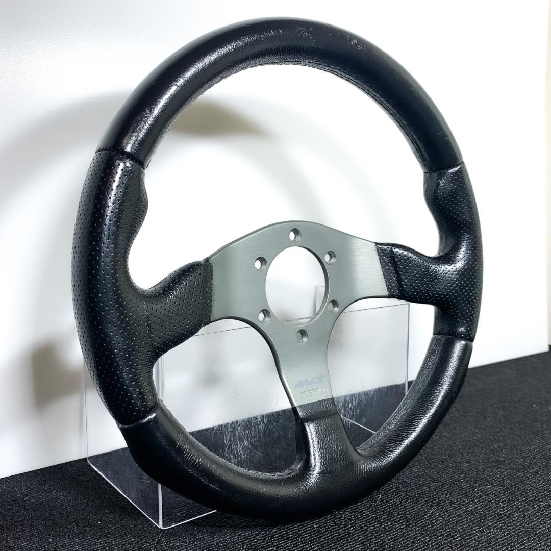 モモ RACE レース レザーステアリング 32パイ 2007年7月製造 当時物
