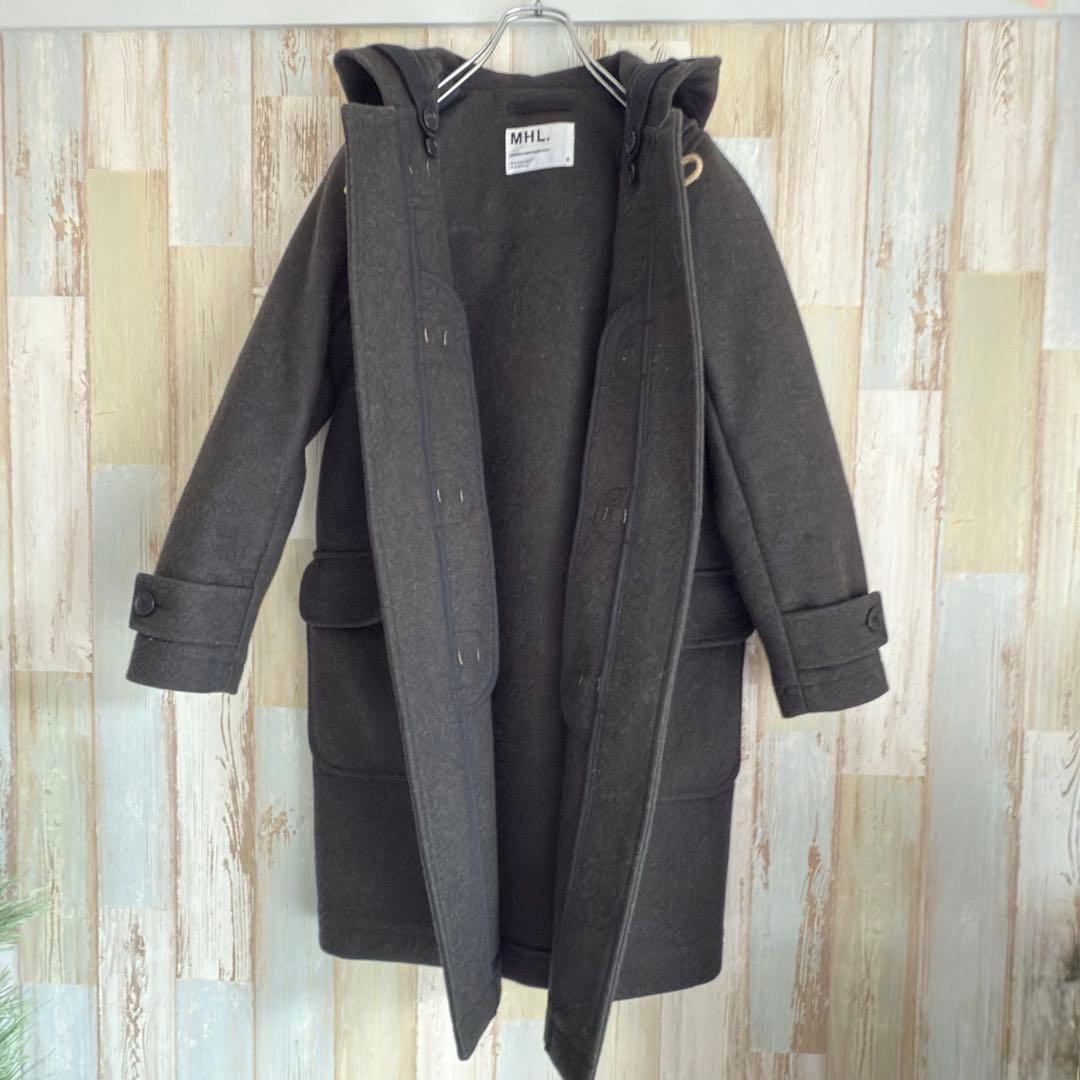 ほぼ未使用！ MHL. エムエイチエル ダッフルコート 2 カーキ ウール