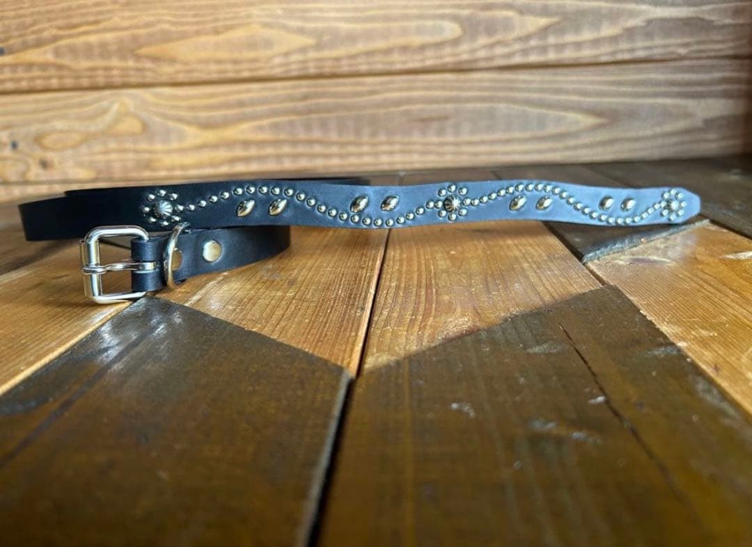 【新品未使用】スタッズナローベルト18mm幅 ダブルリーフhtcナロー好き