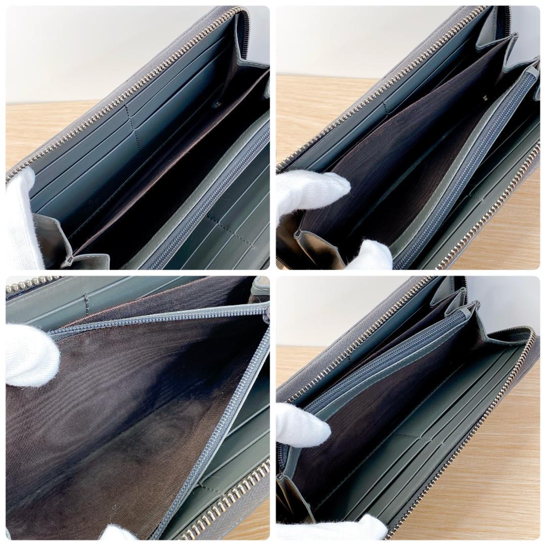 グッチ 長財布 ラウンドジップ インターロッキング GG柄 グレー レザー