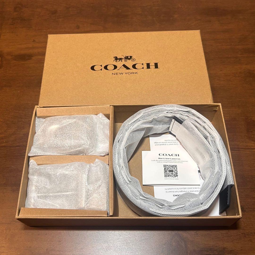 COACH リバーシブル ブラックレザーベルト