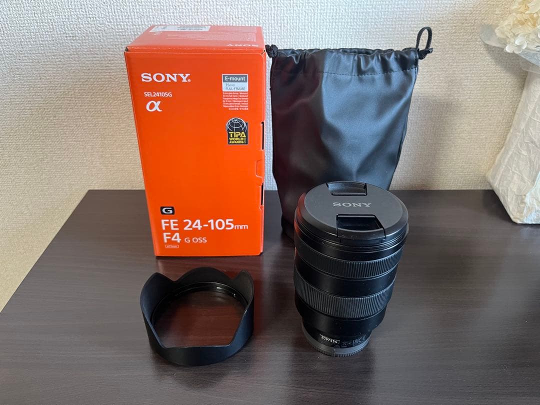 【アキ】SONY SEL24105G 箱、レンズフード、キャップ付き