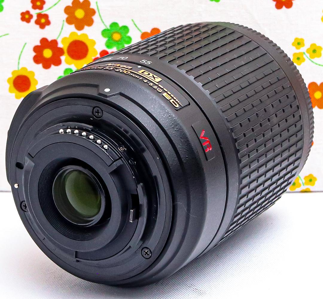 ニコン Nikon AF-S 55-200m☆望遠レンズ☆レンズフード付き