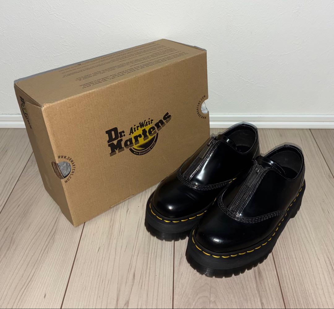 22cm 美品 Dr.Martens AURIAN Ⅱ QUAD ローファー 黒