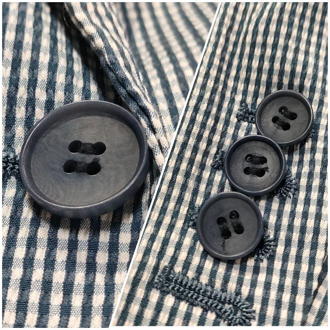 【未使用級】Theory セットアップスーツ シアサッカー チェック ブルー S