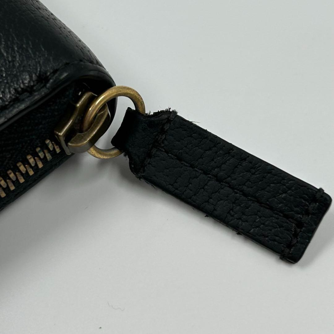 【GUCCI】長財布 メタルビー 蜂 ラウンドファスナー アニマリエ レザー 黒