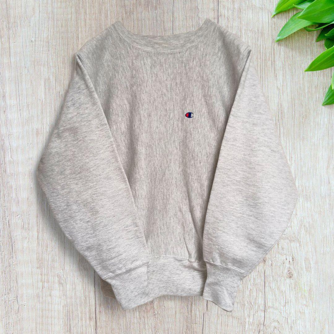 90s チャンピオン リバースウィーブ スウェット グレー 目あり 刺繍