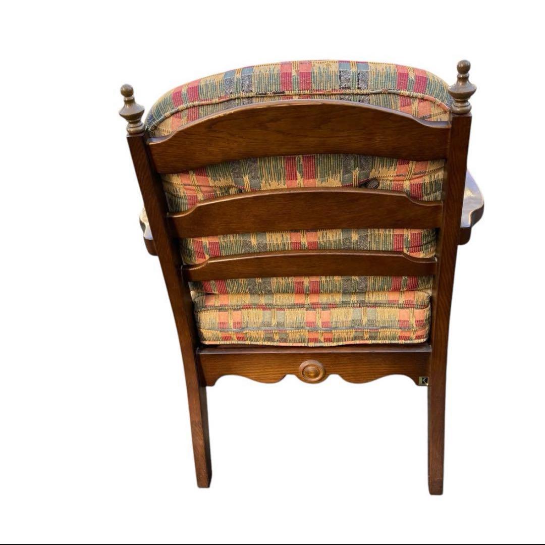 るーちゃん アンティーク チェック 飛騨産業 キツツキ 1人掛け