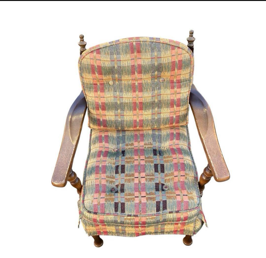 るーちゃん アンティーク チェック 飛騨産業 キツツキ 1人掛け