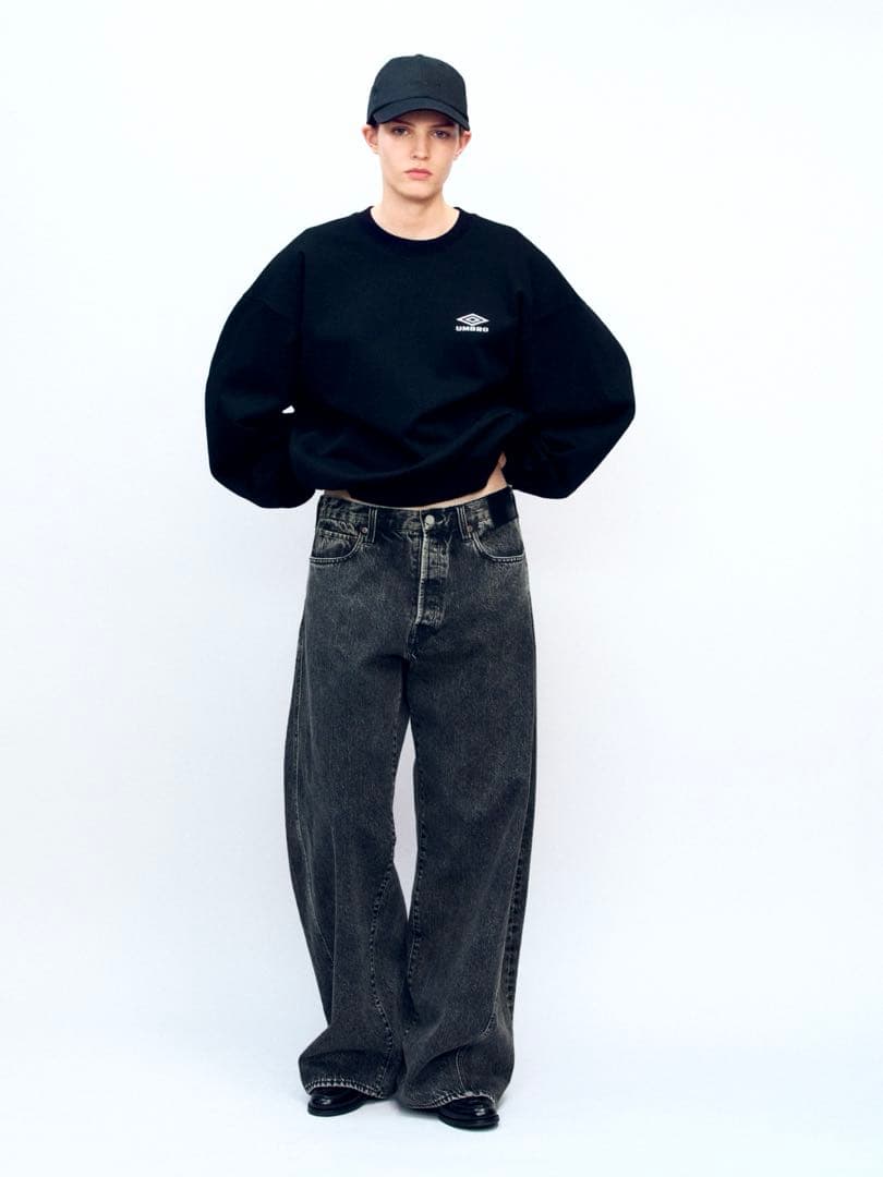 パンツ ssstein UMBRO WIDE DENIM JEANS BLACK