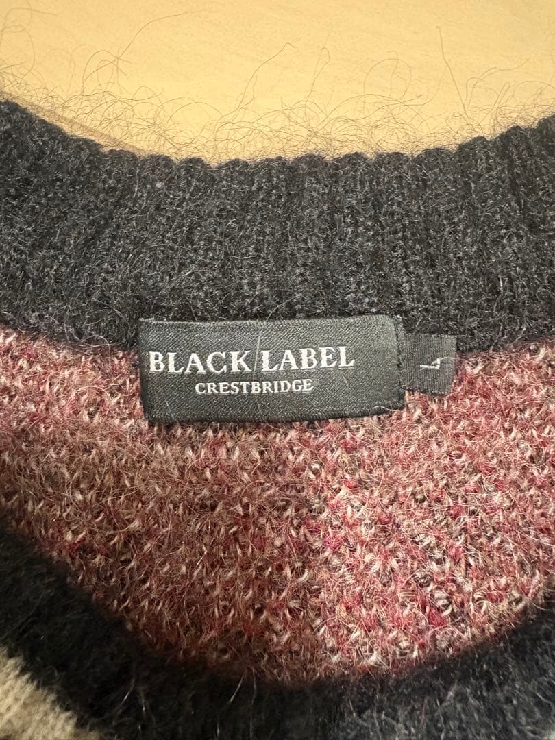 BLACK LABEL CRESTBRIDGE チェック柄モヘヤニット