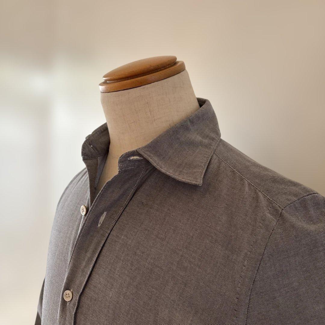 ノブ／フィナモレ／コットンシャツ／オックスフォード／ブルー