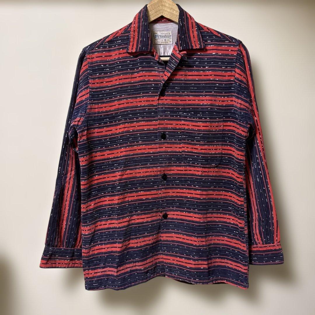 50s TOWNCRAFT プリントコーデュロイシャツ