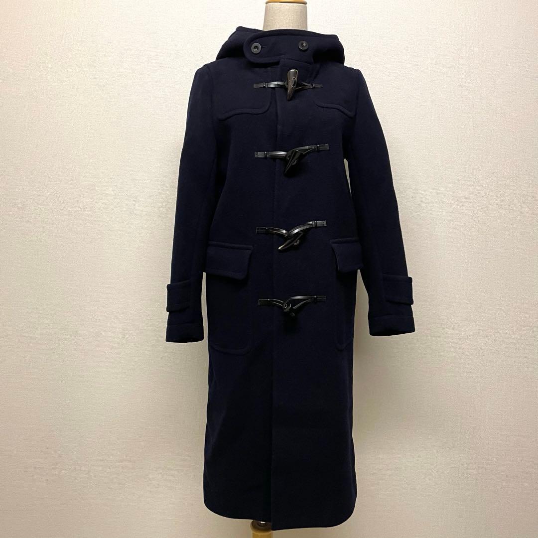 なん 様　MACPHEE ウールネイビーメルトンロングダッフルコート34