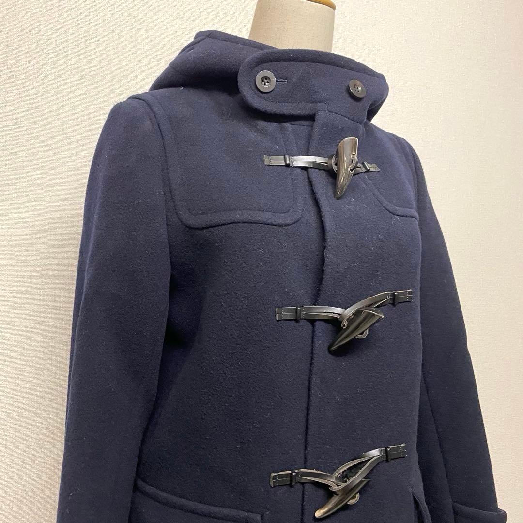 なん 様　MACPHEE ウールネイビーメルトンロングダッフルコート34