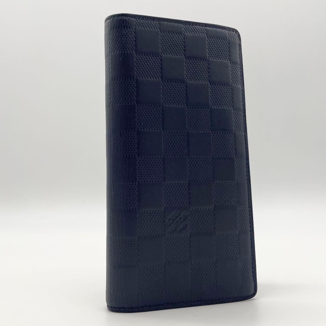 【美品 鑑定済】ルイヴィトン ポルトフォイユ ブラザ ダミエ アンフィニ 濃紺