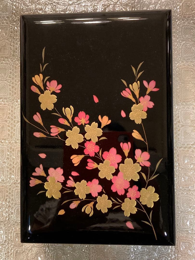 会津塗　宝石箱　桜　オルゴール