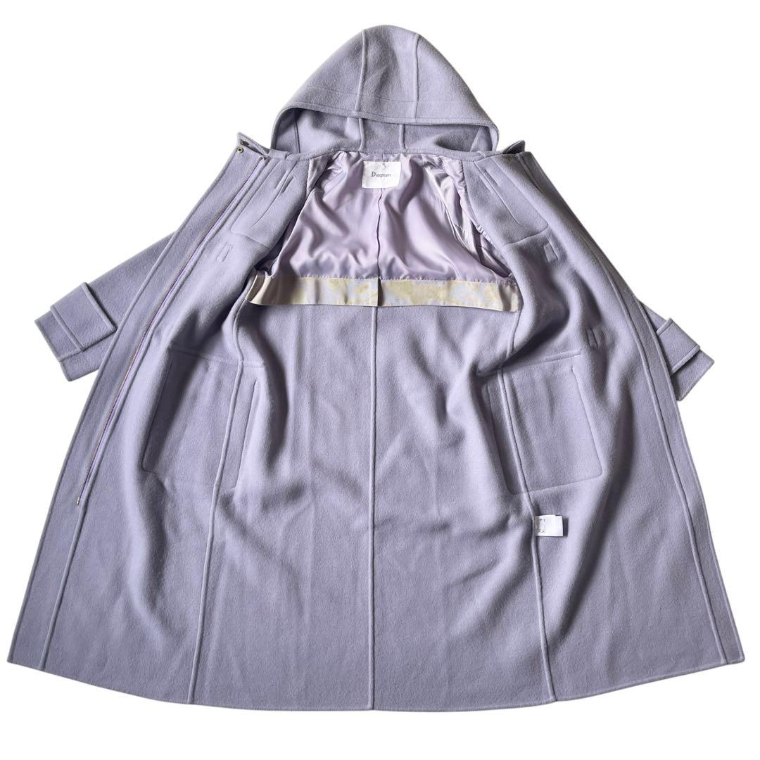 グレースコンチネンタル ダッフル リバーコート ゴールド金具 36 ラベンダー