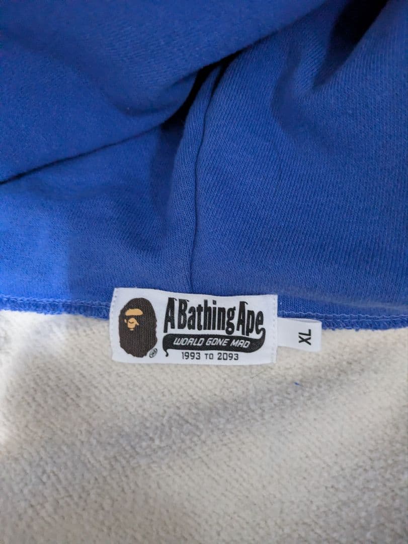 A BATHING APE シャークパーカー フルジップ ブルー チェック