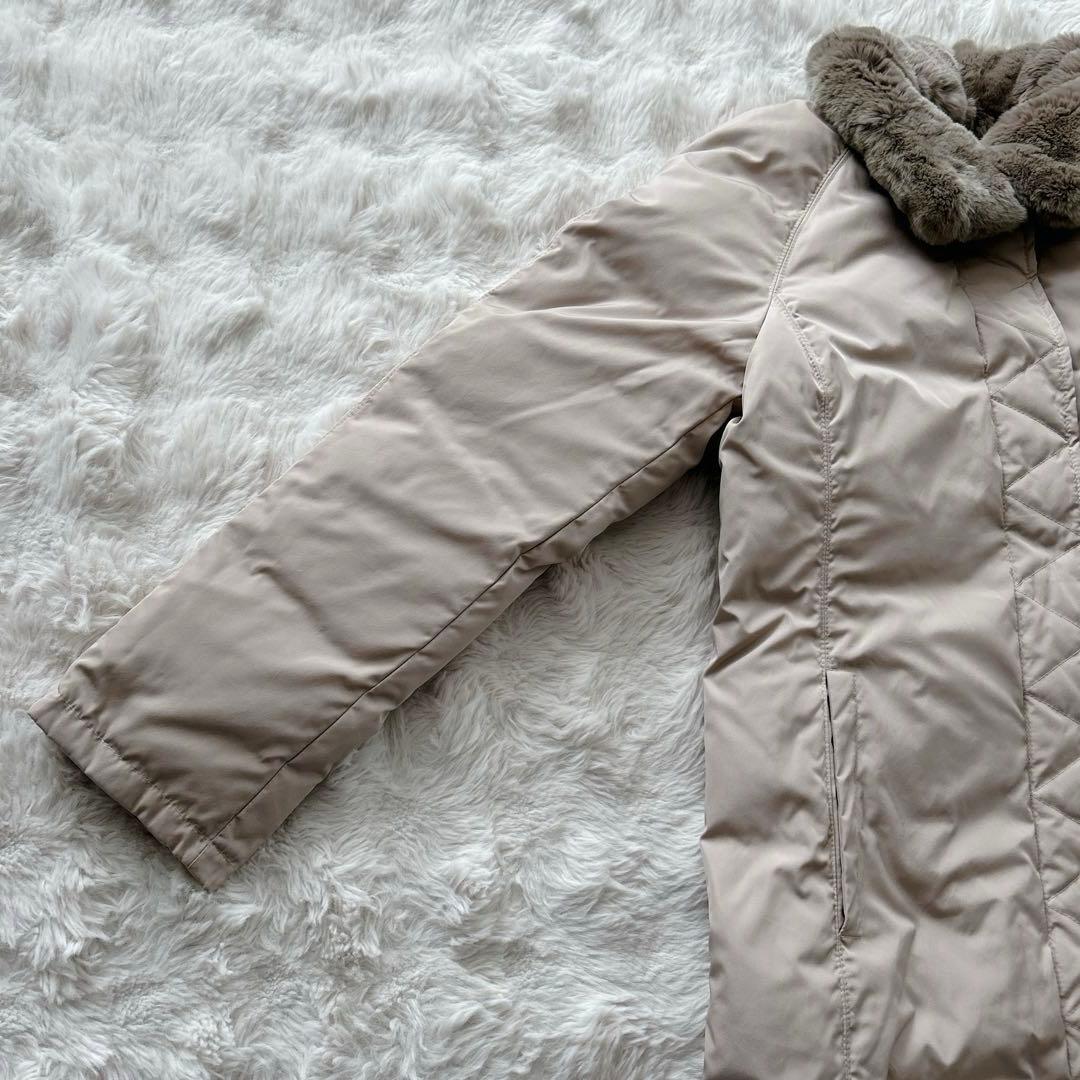 大きいLサイズ✨マックスマーラ★ラビットファー ダウンコート ピンクベージュ