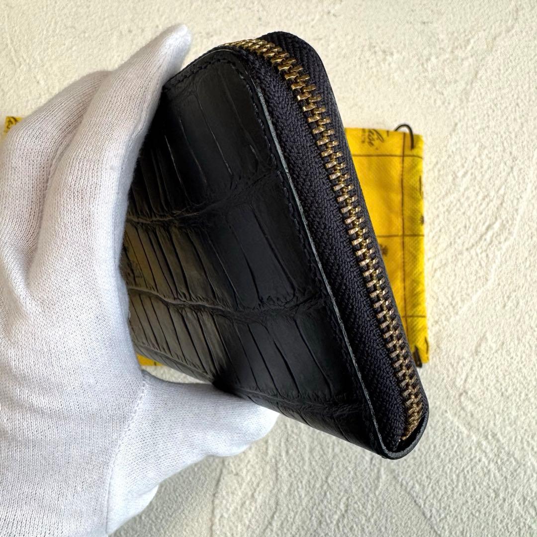 新品 Felisi フェリージ ロングウォレット クロコ型押し ネイビー 長財布