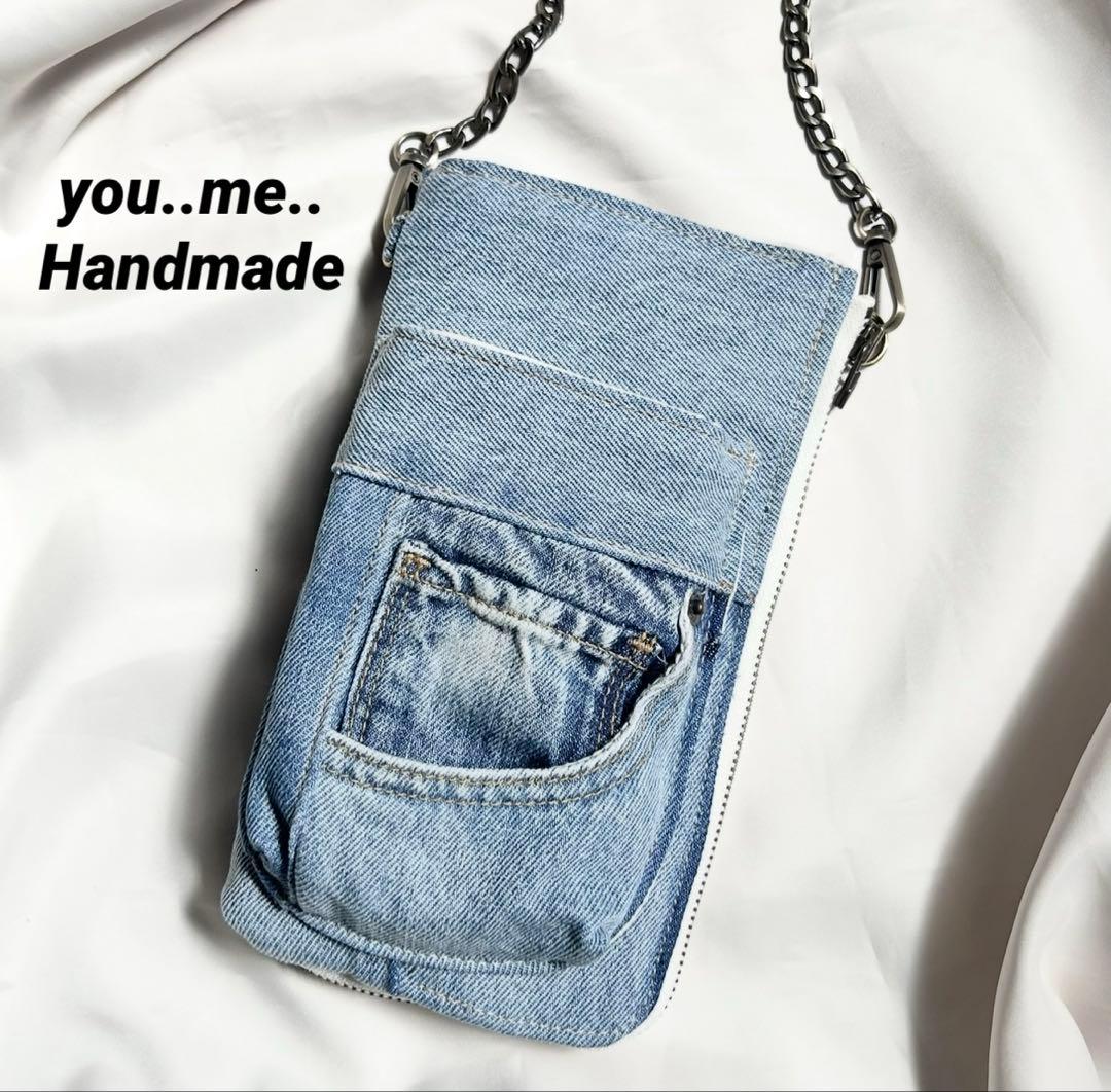 J*^様 デニムリメイク　ウォレットショルダー　スマホショルダー　長財布　薄デニ